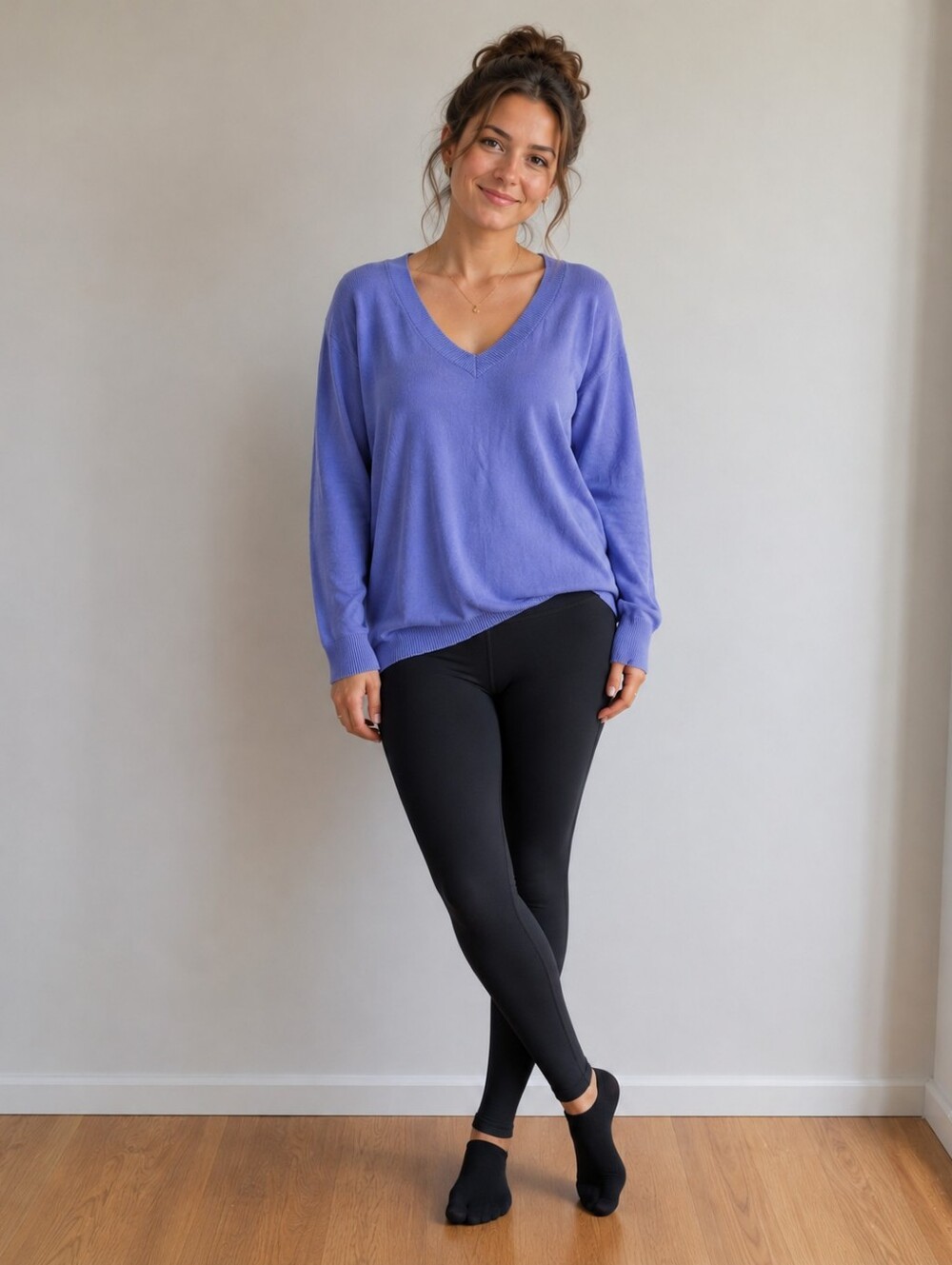 Essentials Lilac Crewneck Knit Sweater